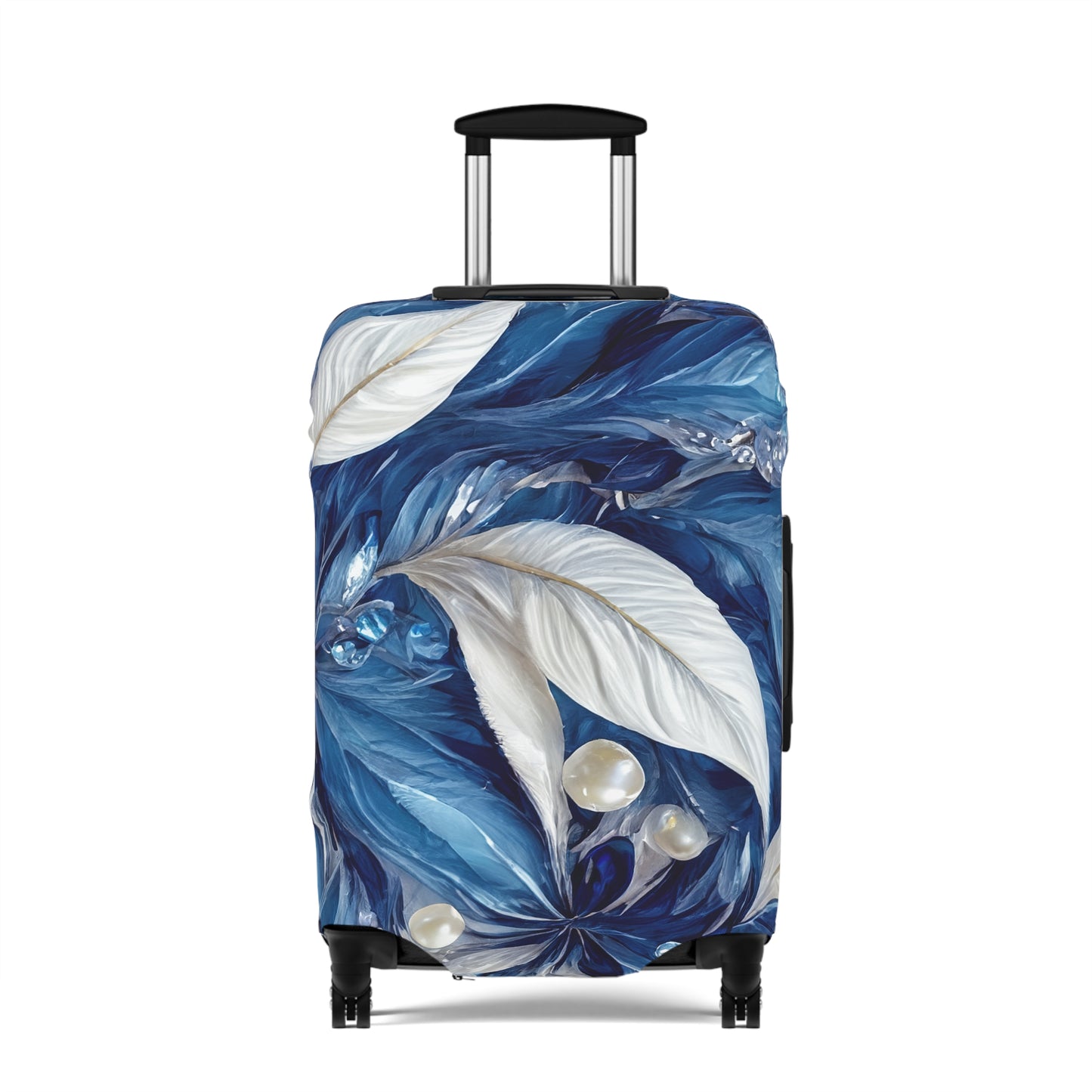 Luggage Cover, Blue Floral-2