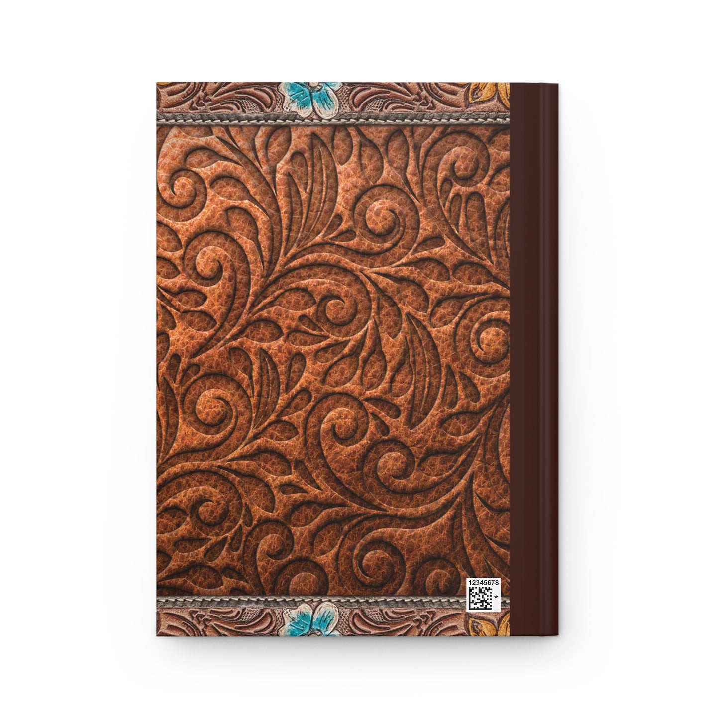 Personalised Hardcover Wedding Journal Matte, Country and Western, Carved Leather Look, awd-1775