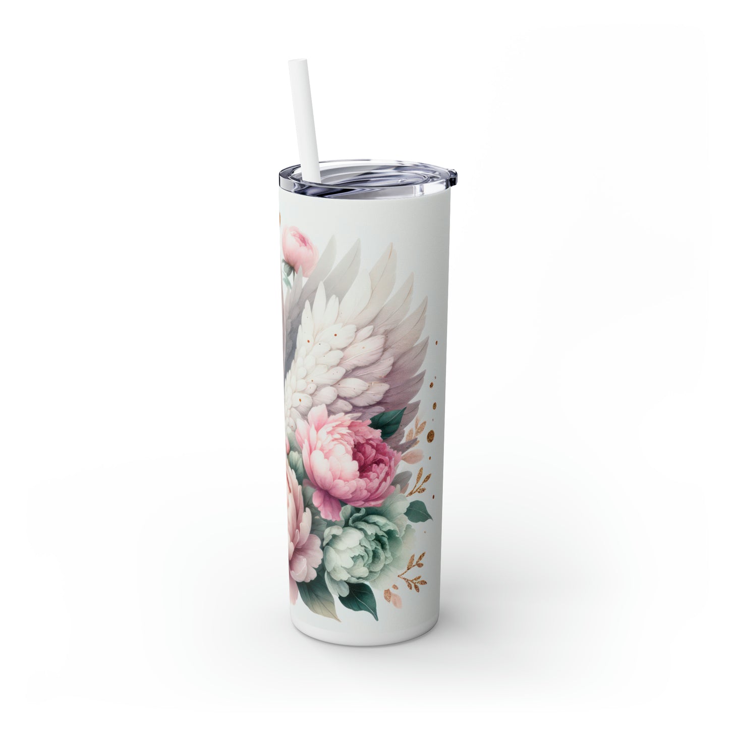 Skinny Tumbler with Straw, 20oz, Swan Princess