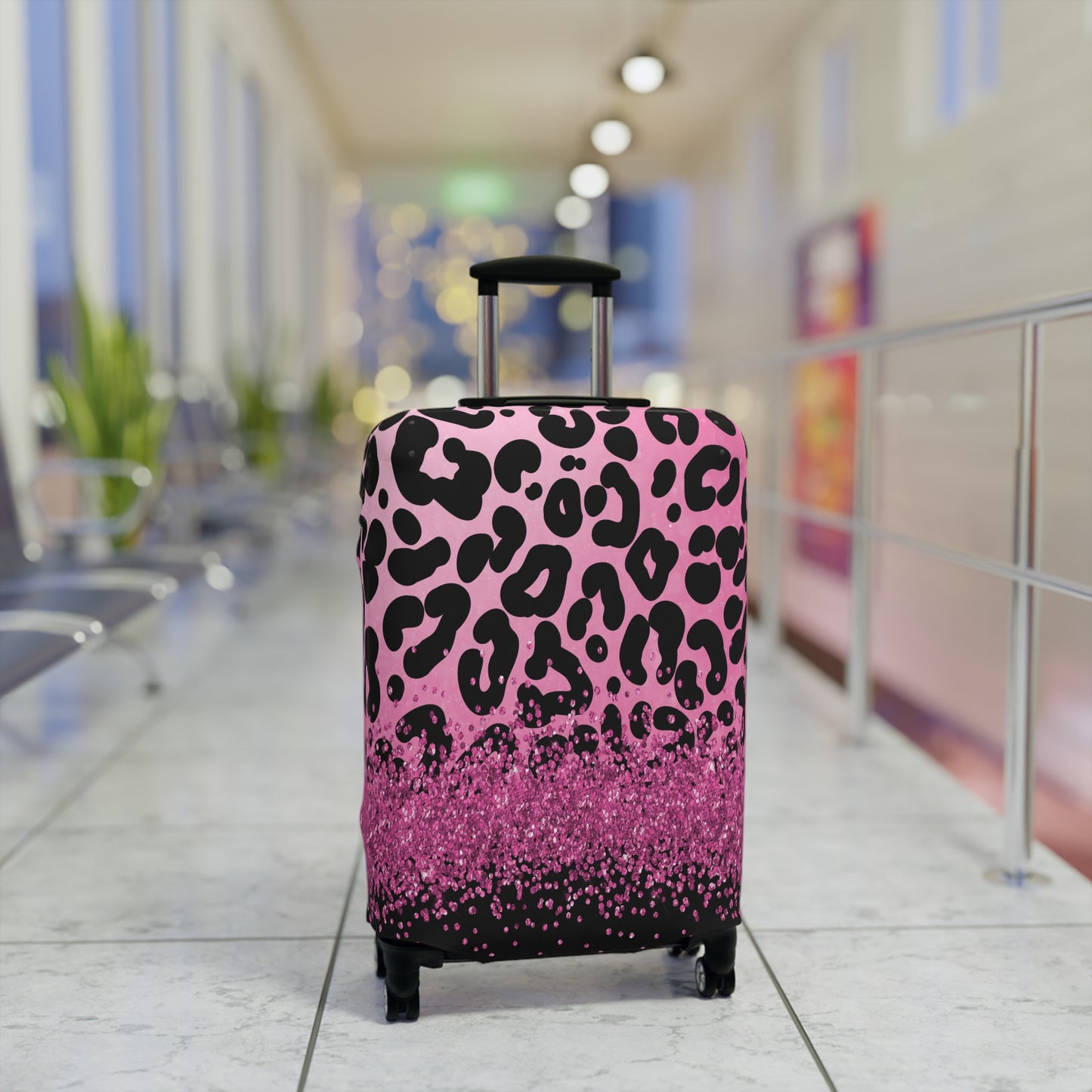 Luggage Cover, Pink Leopard Print, awd-3083