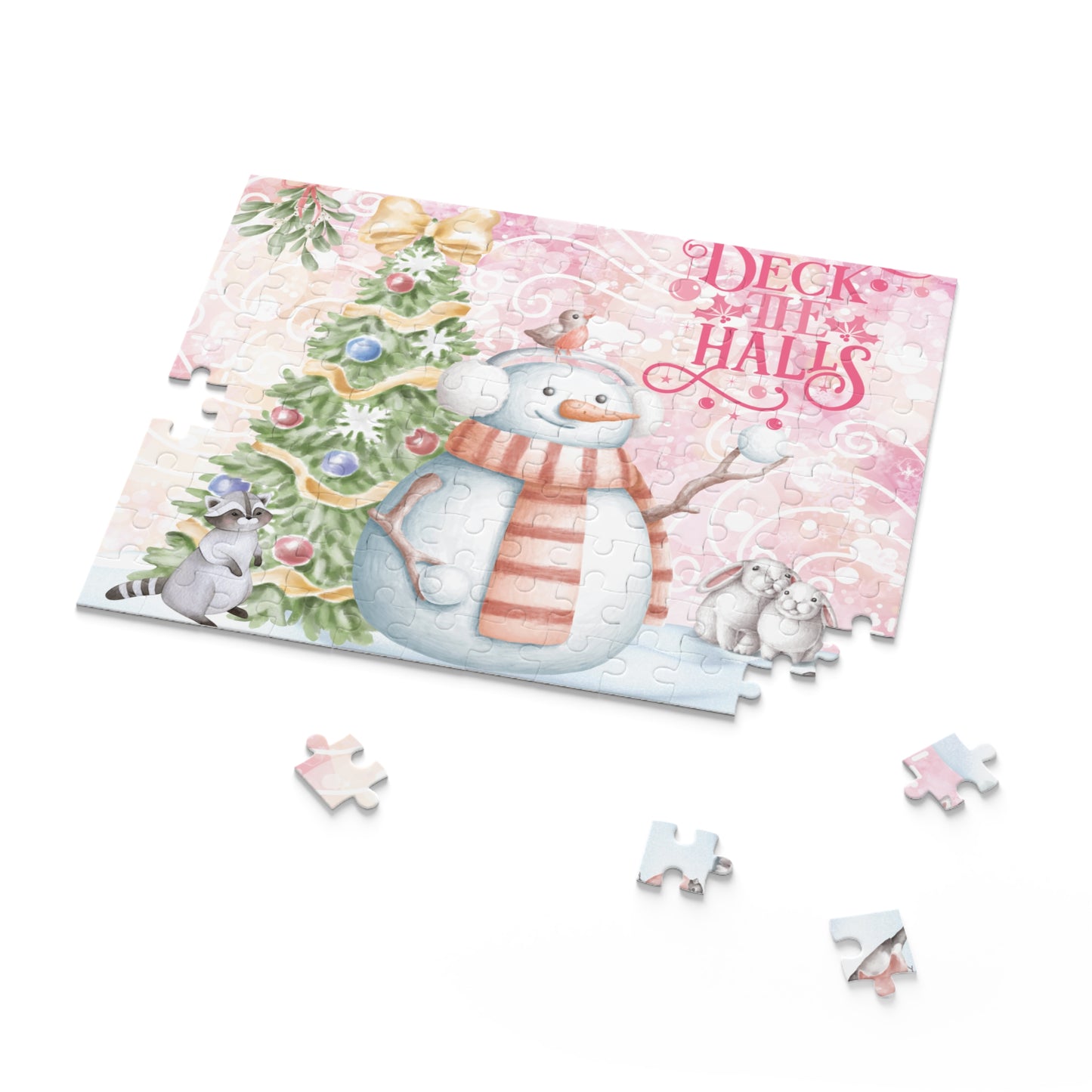 Personalised/Non-Personalised Puzzle, Christmas Snowman (120, 252, 500-Piece)