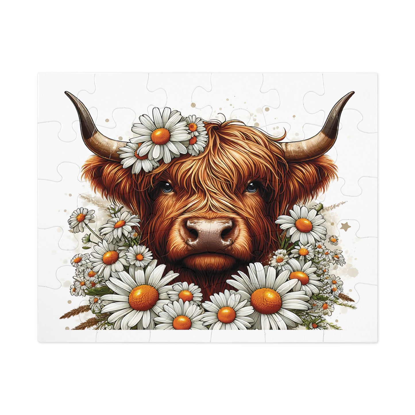 Jigsaw Puzzle, Highland Cow, Personalised/Non-Personalised (30, 110, 252, 500,1000-Piece)