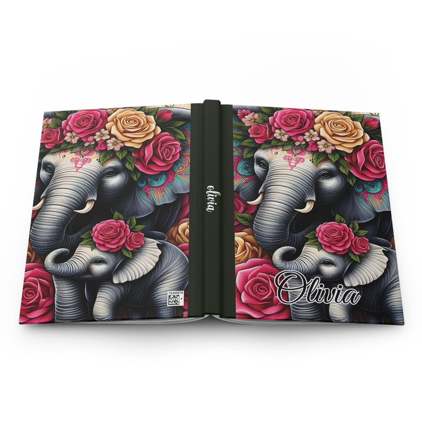 Personalised Hardcover Journal Matte, Elephant, awd-1425