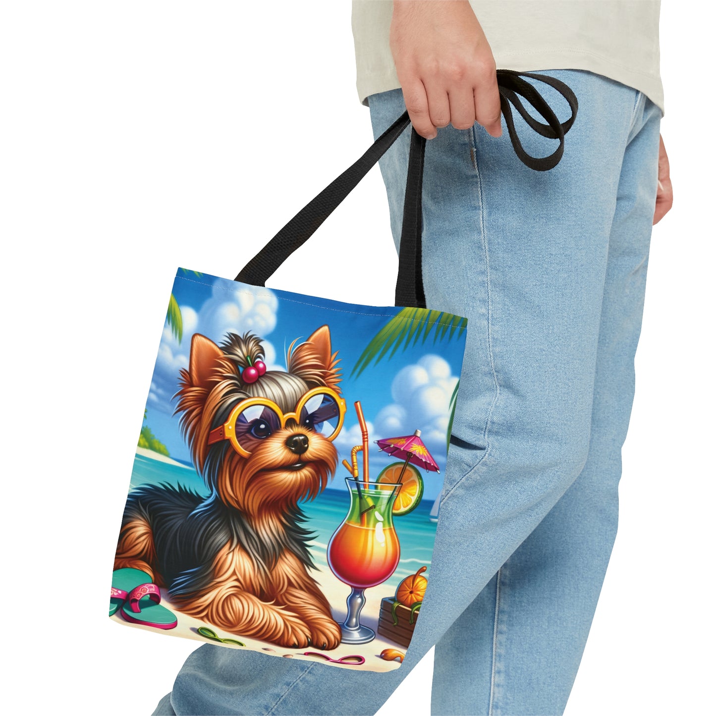 Tote Bag, Dog on Beach, Yorkshire Terrier, Tote bag,  awd-1254