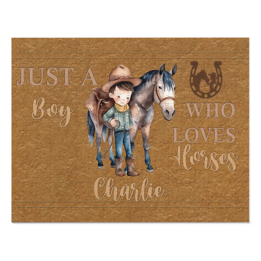 Jigsaw Puzzle, Western, Just aBoy Who Loves Horses, Personalised/Non-Personalised (30, 110, 252, 500,1000-Piece)