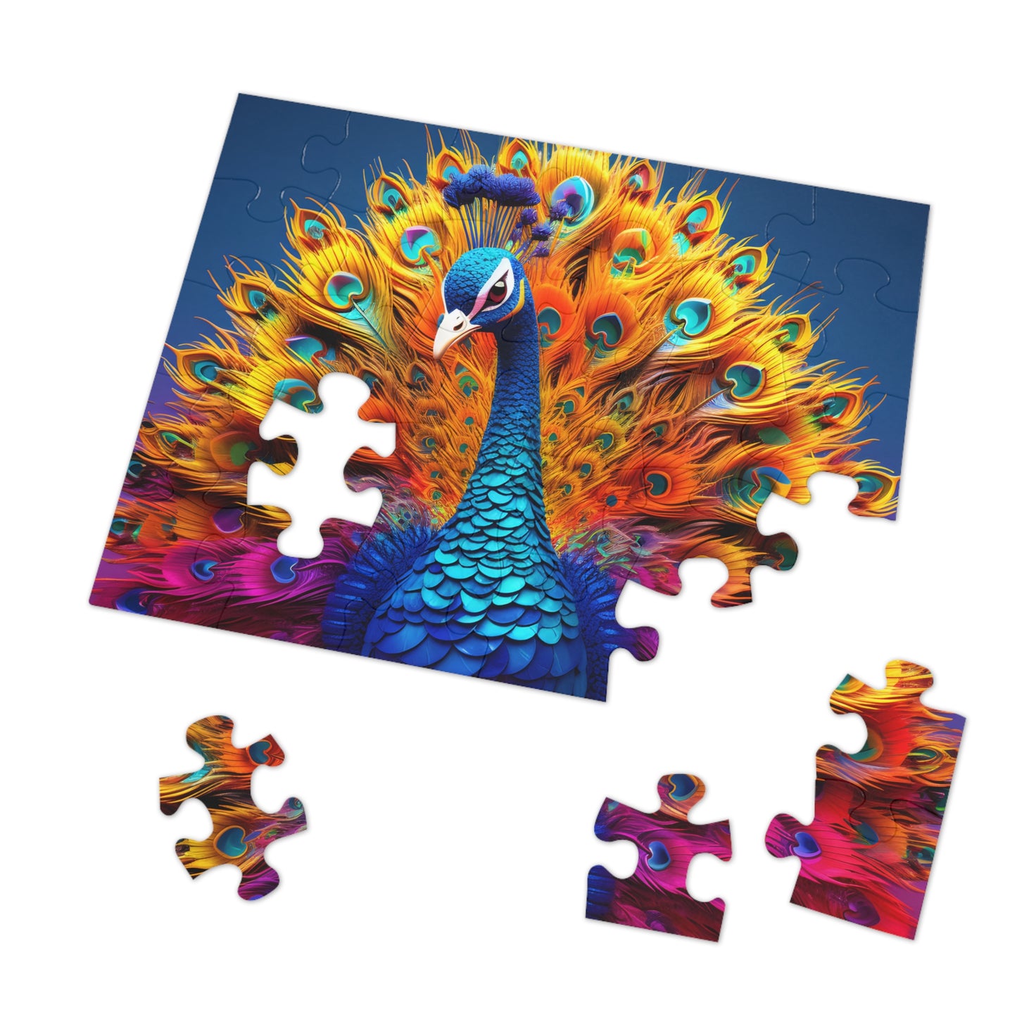 Jigsaw Puzzle, Peacock, Personalised/Non-Personalised (30, 110, 252, 500,1000-Piece)