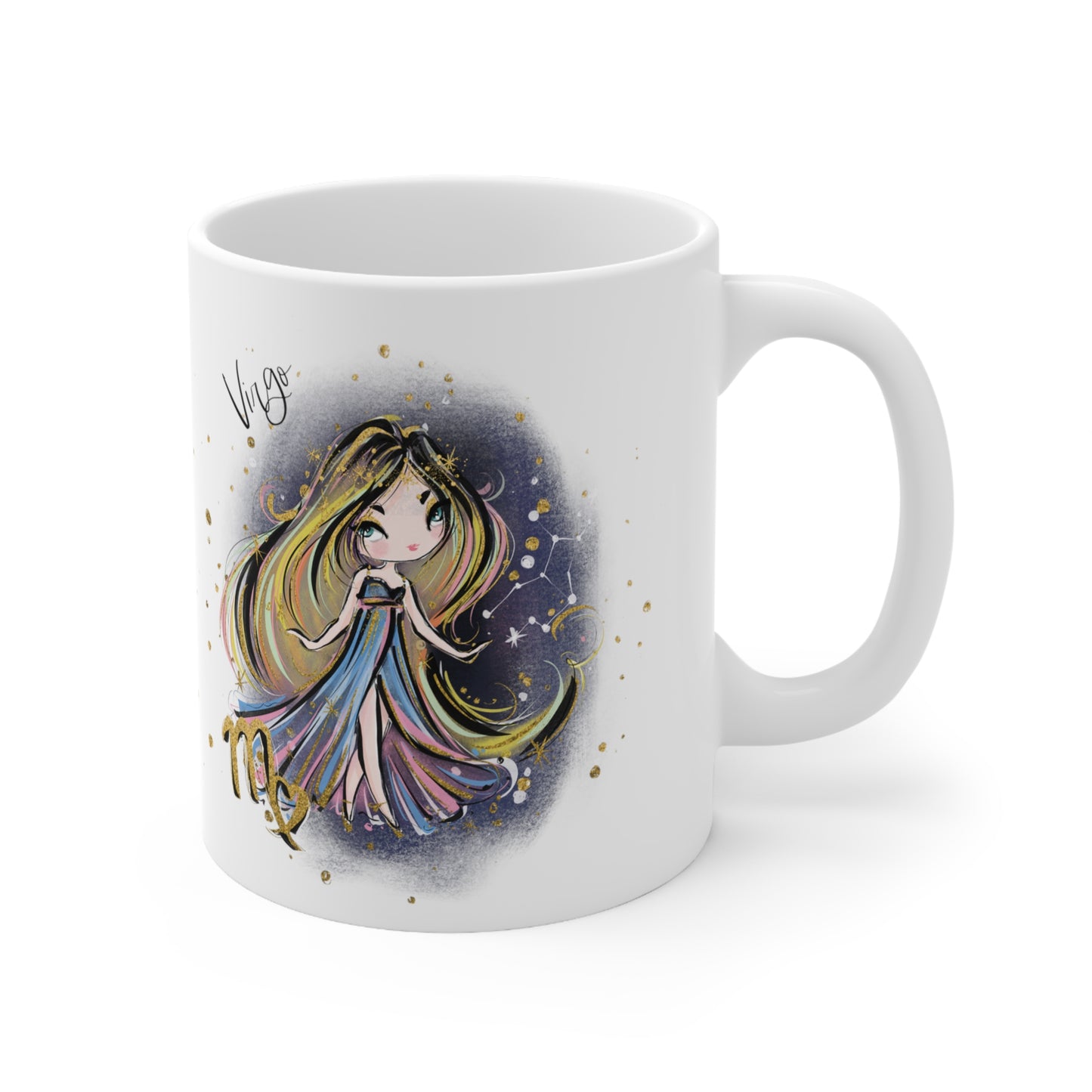 Personalised/Non Personalised Zodiac Sign, Virgo, Ceramic Mug 11oz