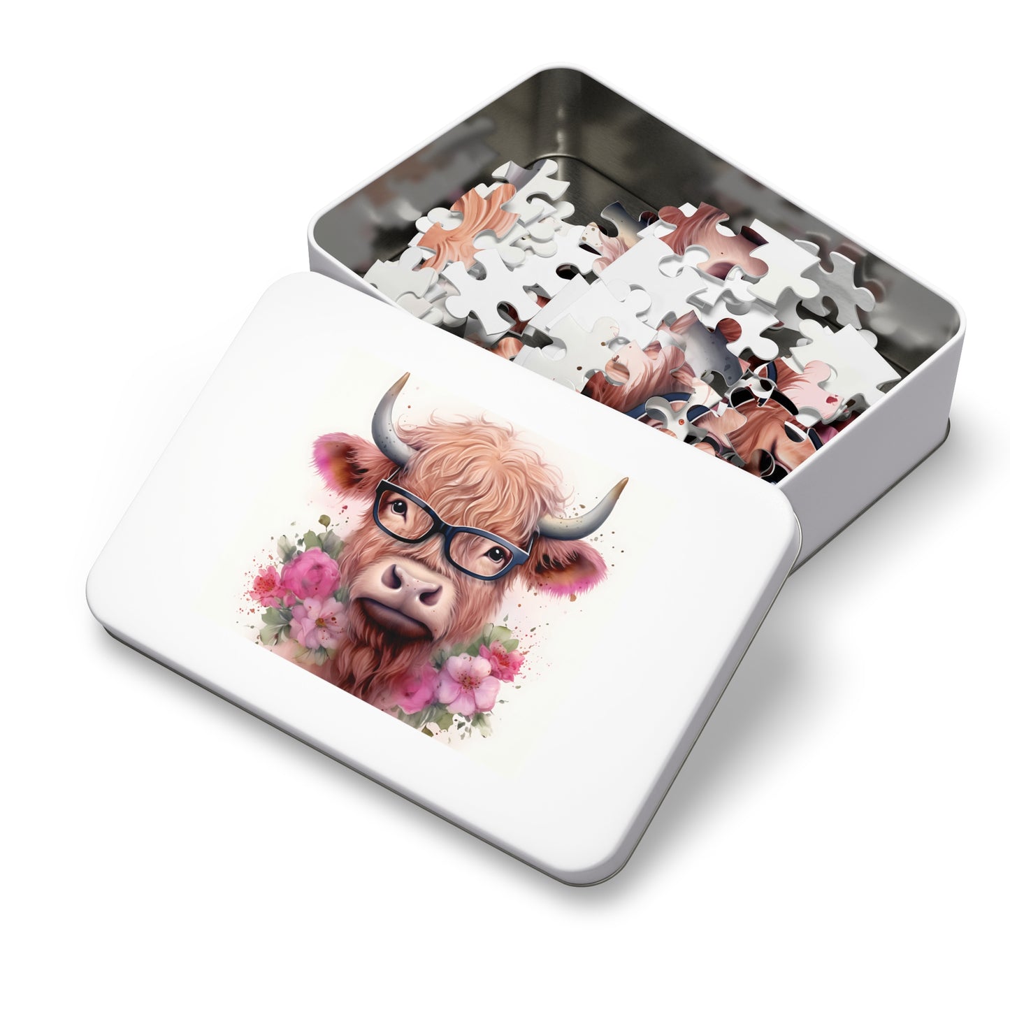 Jigsaw Puzzle, Highland Cow, Personalised/Non-Personalised (30, 110, 252, 500,1000-Piece)