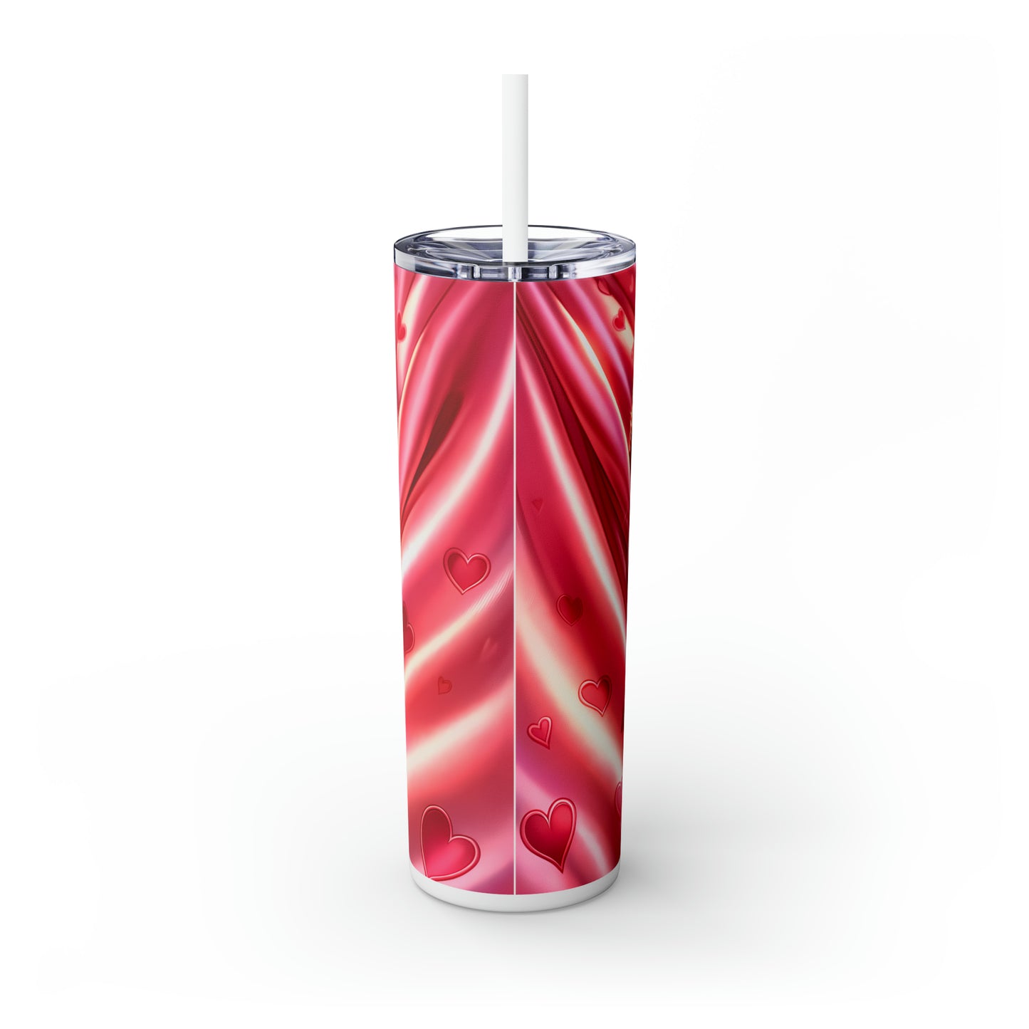 Skinny Tumbler with Straw, 20oz, Cat, Valentines Day, awd-926