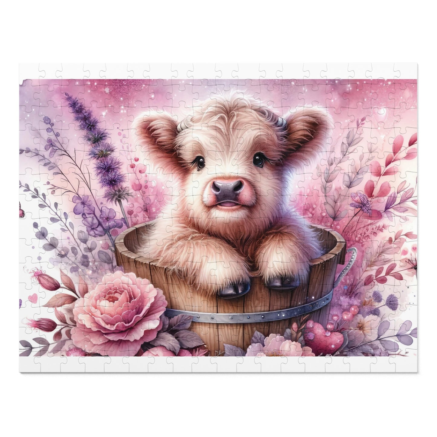 Jigsaw Puzzle, Highland Cow, Personalised/Non-Personalised (30, 110, 252, 500,1000-Piece)