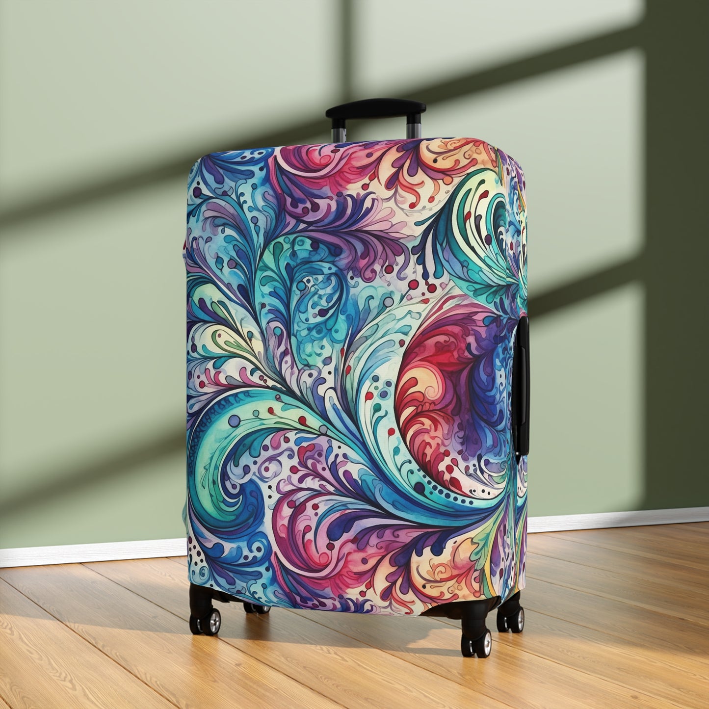 Luggage Cover, Rainbow Paisley