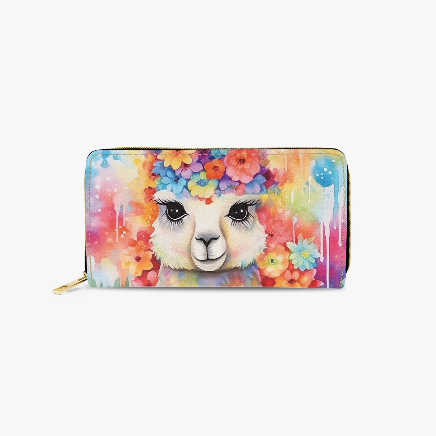 Long Type Zipper Purse - Llama