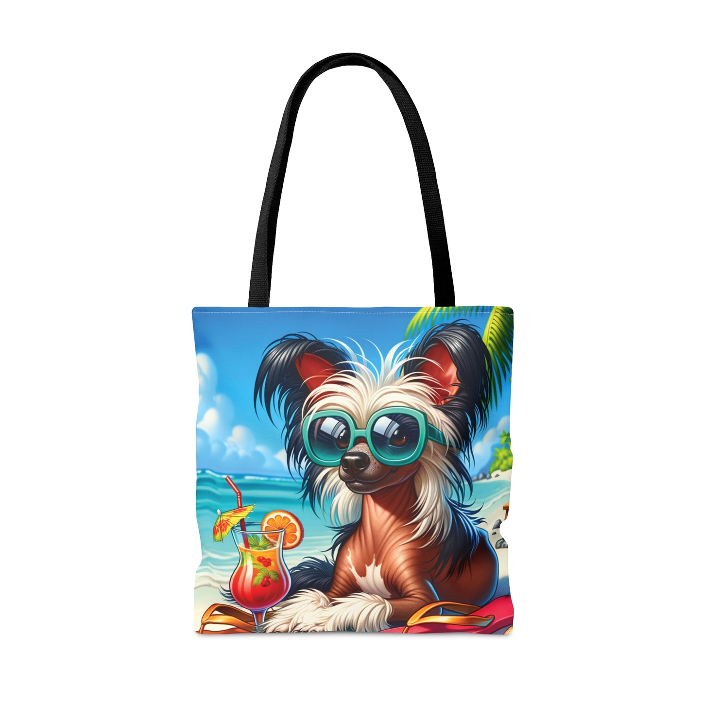 Tote Bag, Dog on Beach, Chinese Crested, Tote bag, awd-1206