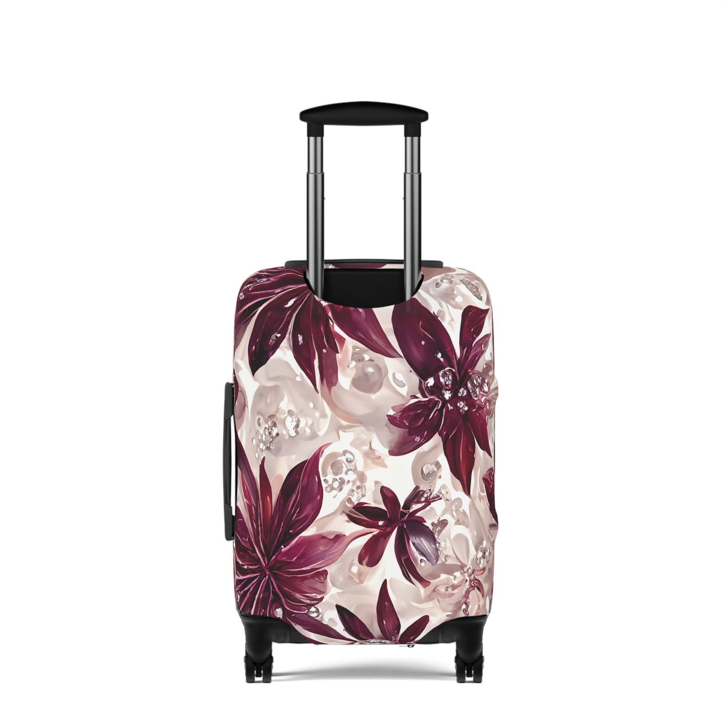 Luggage Cover, Burgundy Floral