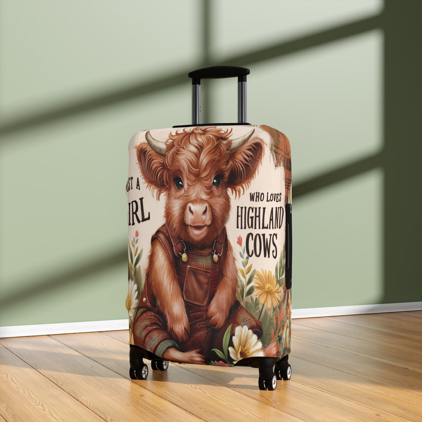 Luggage Cover, Just a Girl who Loves Highland Cows, awd-3093