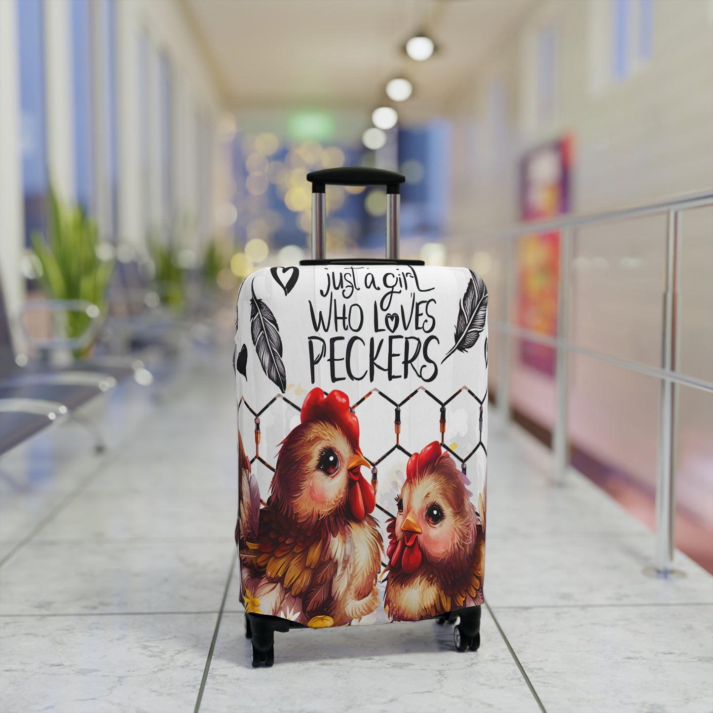 Luggage Cover, Chickens, Just a girl who loves Peckers awd-1474