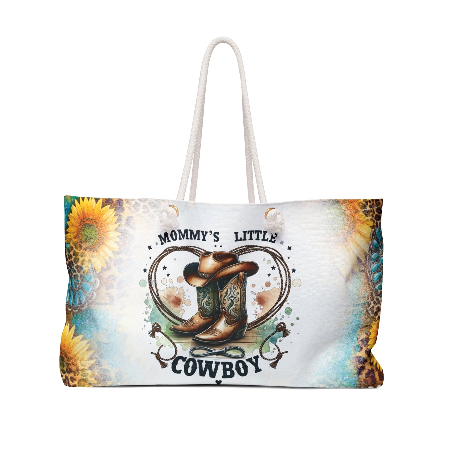 Personalised/Non-Personalised Weekender Bag, Country & Western, Mummy's Little Cowboy, Large Weekender Bag, Beach Bag, Book Bag