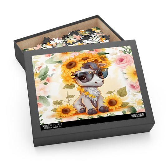 Puzzle, Donkey, Sunflowers (120, 252, 500-Piece) awd-655