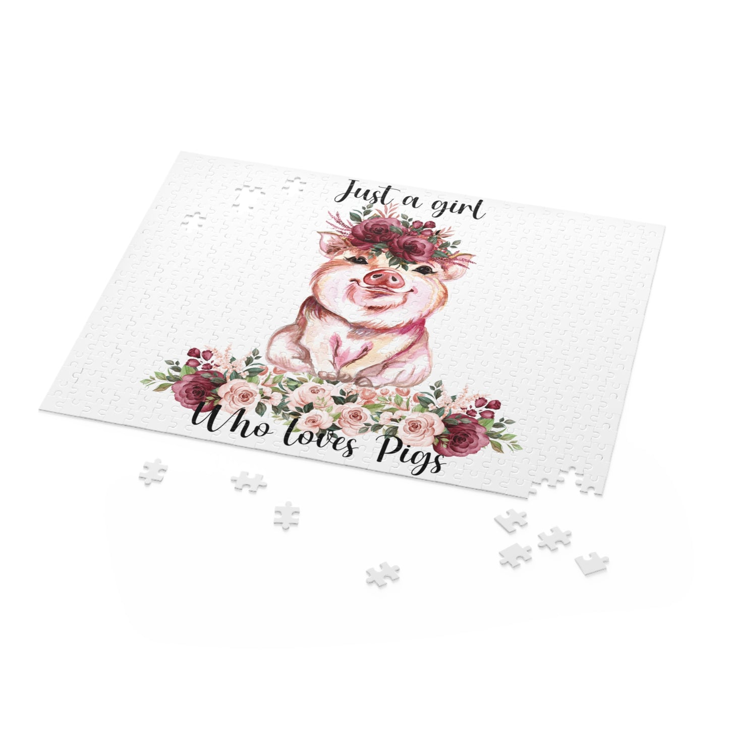 Personalised/Non-Personalised Puzzle, Just a Girl Who Loves Pigs (120, 252, 500-Piece)