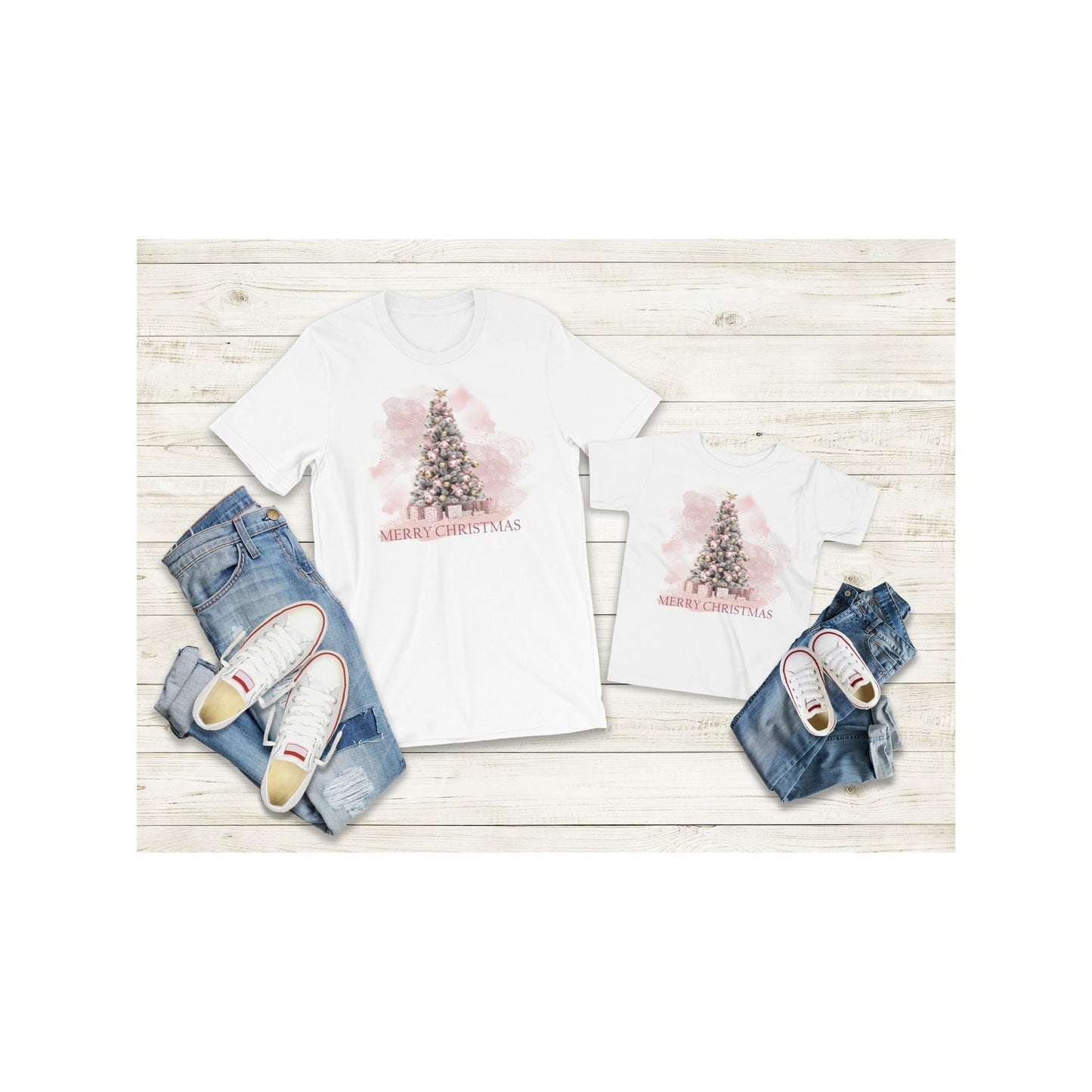 Kids Heavy Cotton™ Tee, Pink Christmas Tree, Christmas TShirt