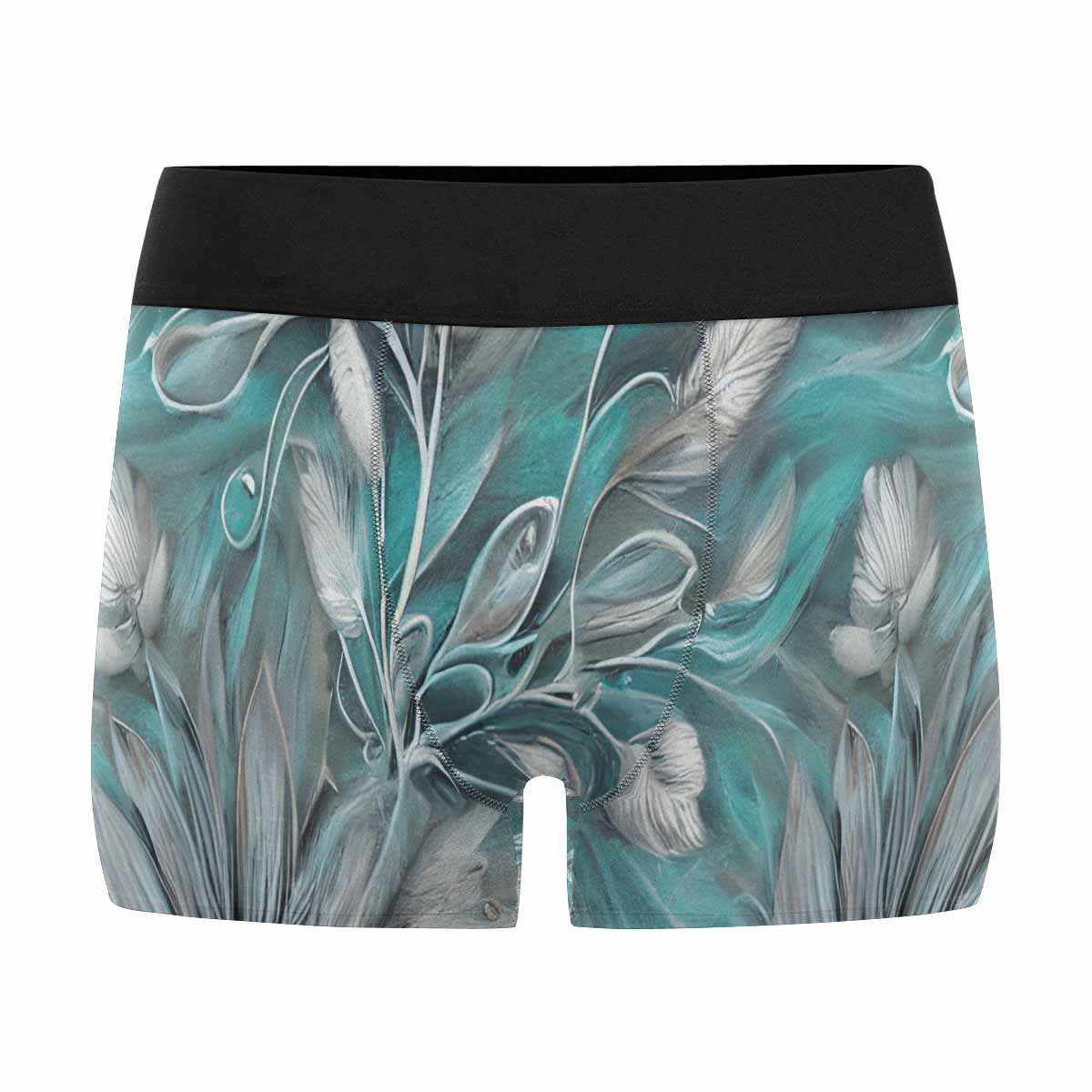 Green Elegant Large Print Floral AUS Men's All Over Print Boxer Briefs (Made In AUS)