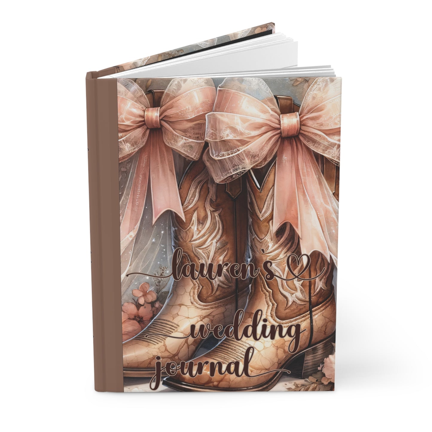 Personalised Hardcover Wedding Journal Matte, Country and Western, Country Boots, awd-1771