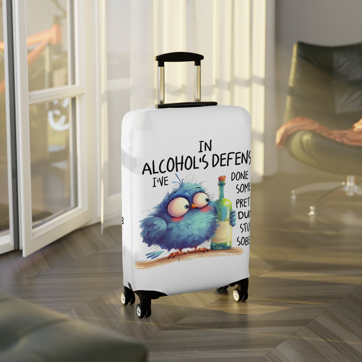 Luggage Cover, Bird, In Alcohol's Defense, awd-4007