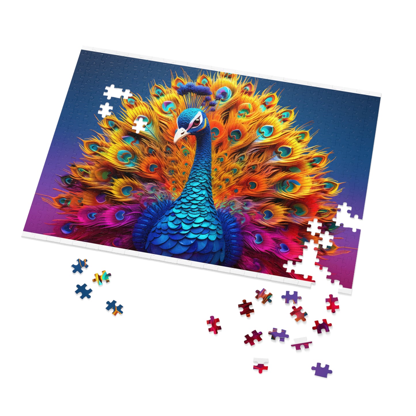 Jigsaw Puzzle, Peacock, Personalised/Non-Personalised (30, 110, 252, 500,1000-Piece)