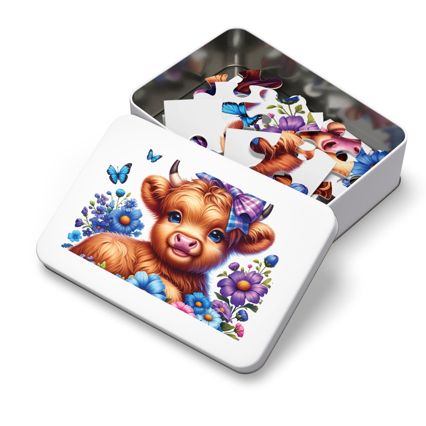 Jigsaw Puzzle, Highland Cow, Personalised/Non-Personalised (30, 110, 252, 500,1000-Piece)