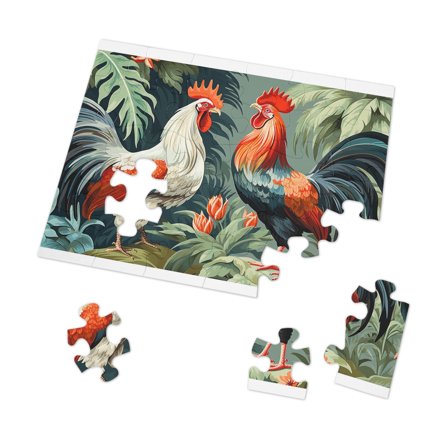 Jigsaw Puzzle, Chicken/Rooster, Personalised/Non-Personalised (30, 110, 252, 500,1000-Piece)