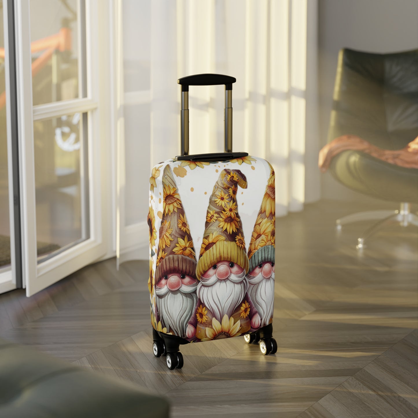 Luggage Cover, Sunflowers, Gnomes, awd-1744