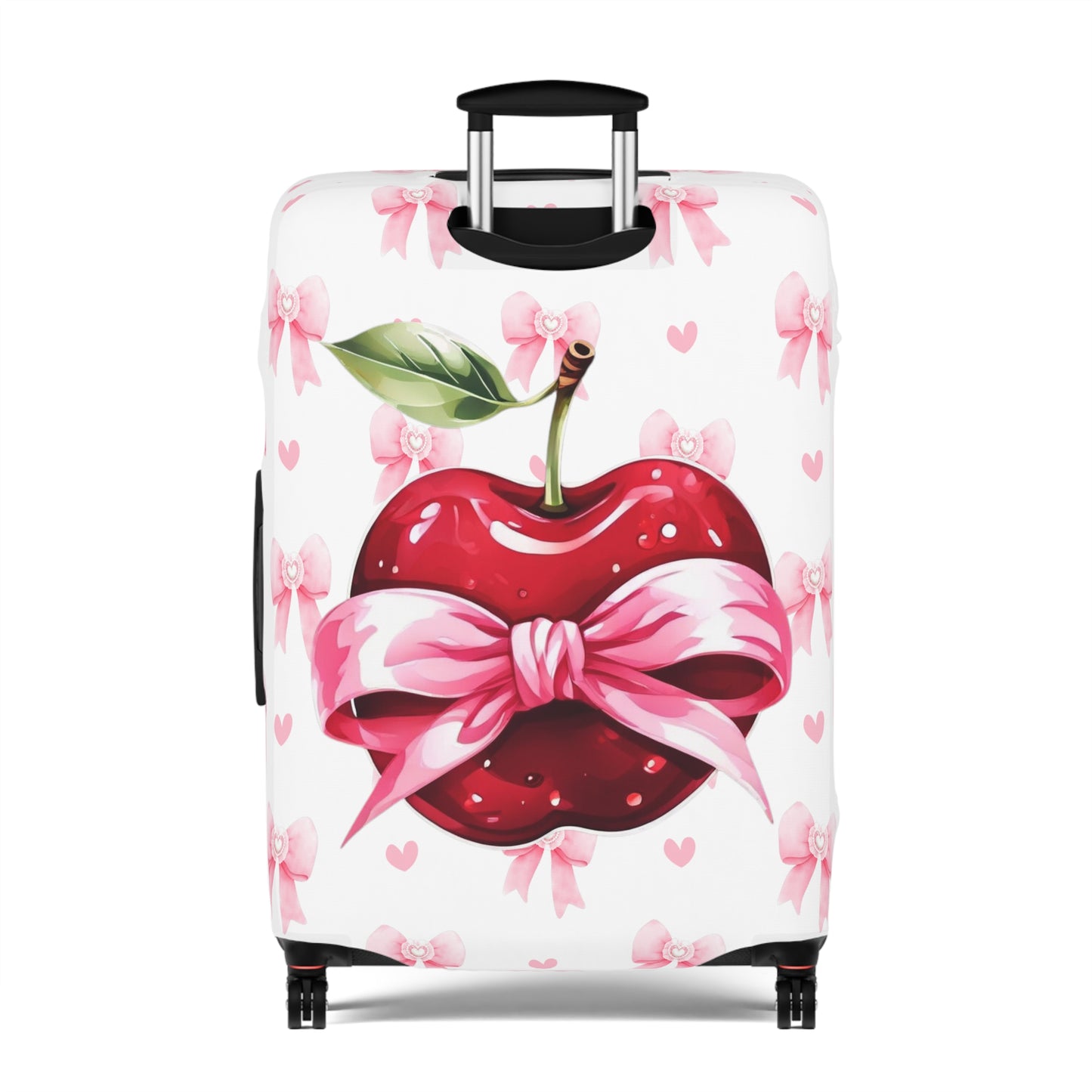 Luggage Cover, Rockabilly, Coquette, Pink Bows, Apple and Ribbon, awd-2528