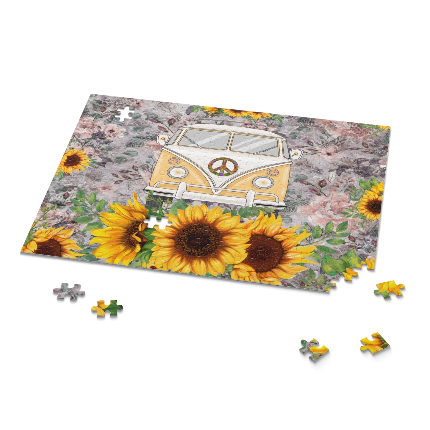 Personalised/Non-Personalised Puzzle, Sunflower, Combi Van (120, 252, 500-Piece)