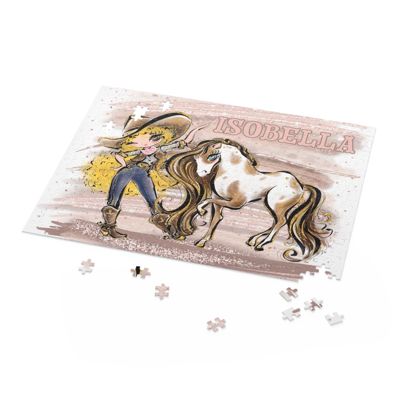 Puzzle, Howdy, Cowgirl and Horse, Blonde Curly Hair, Brown Eyes, (120, 252, 500-Piece)