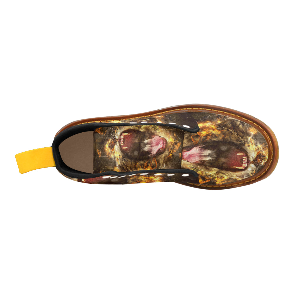 Lion the King of beasts honey Martin Boots For Men Model 1203H
