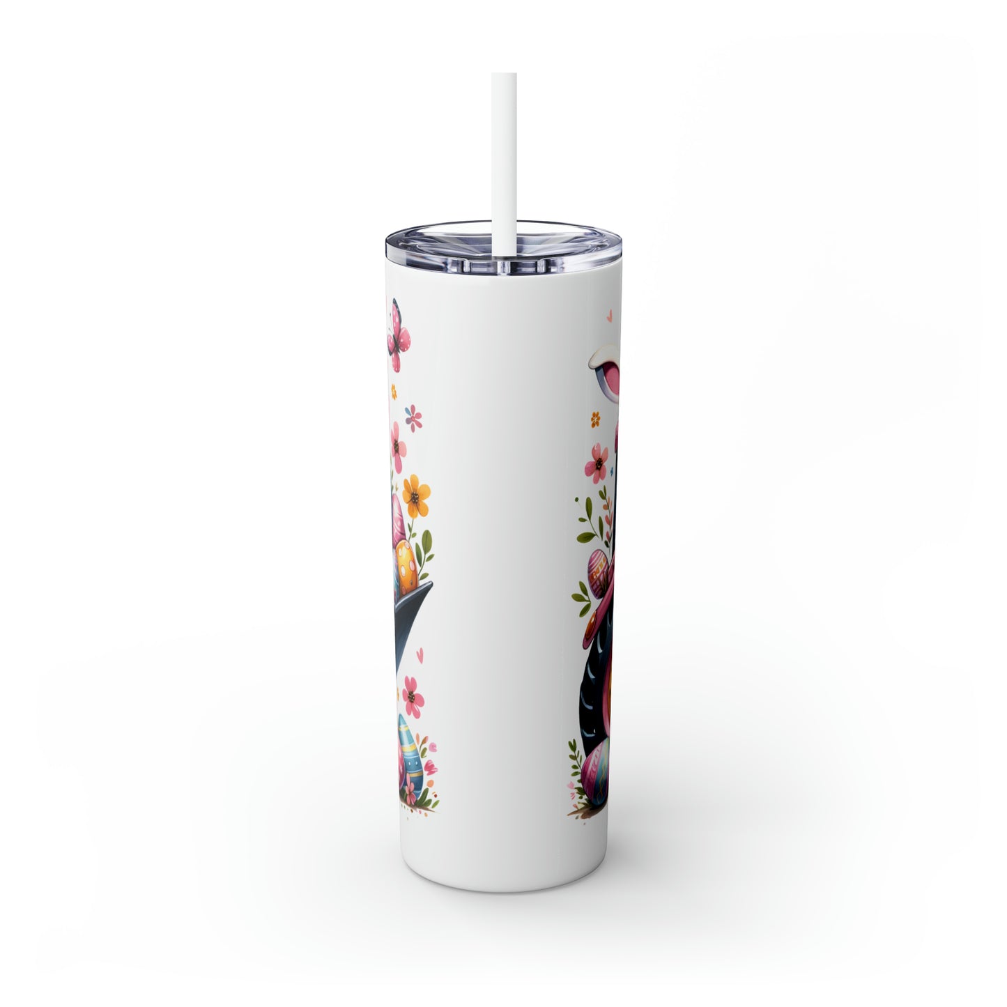 Skinny Tumbler with Straw, 20oz, Easter Tractor, I Dig Easter Day, awd-1073