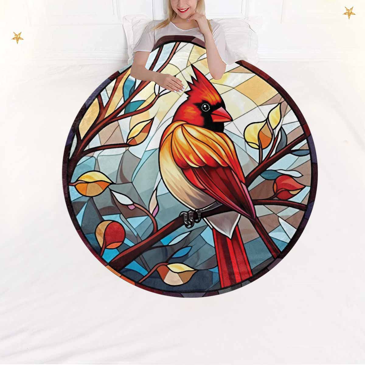 Cardinal_Awd35159  Circular Micro Fleece Blanket 60"