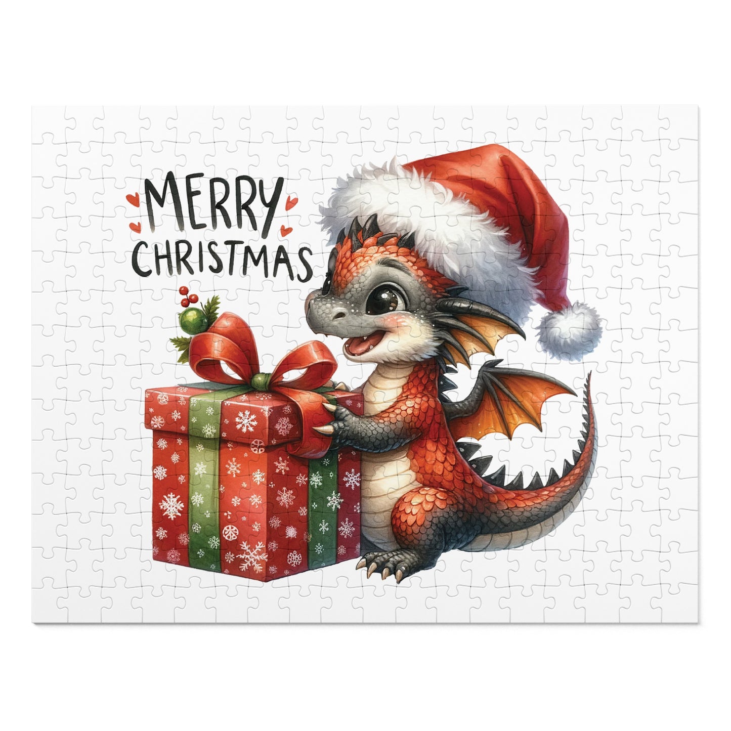 Jigsaw Puzzle, Christmas, Dragon, Personalised/Non-Personalised (30, 110, 252, 500,1000-Piece)