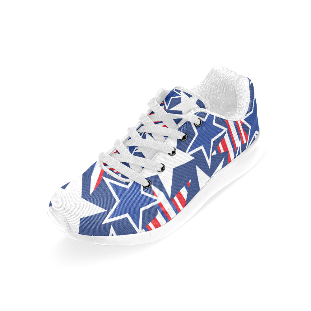 USA Stars And Stripes Pattern Women’s Running Shoes (Model 020)