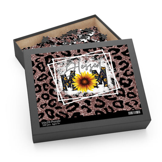 Personalised/Non-Personalised Puzzle, Sunflower, Mum, Mom (120, 252, 500-Piece)