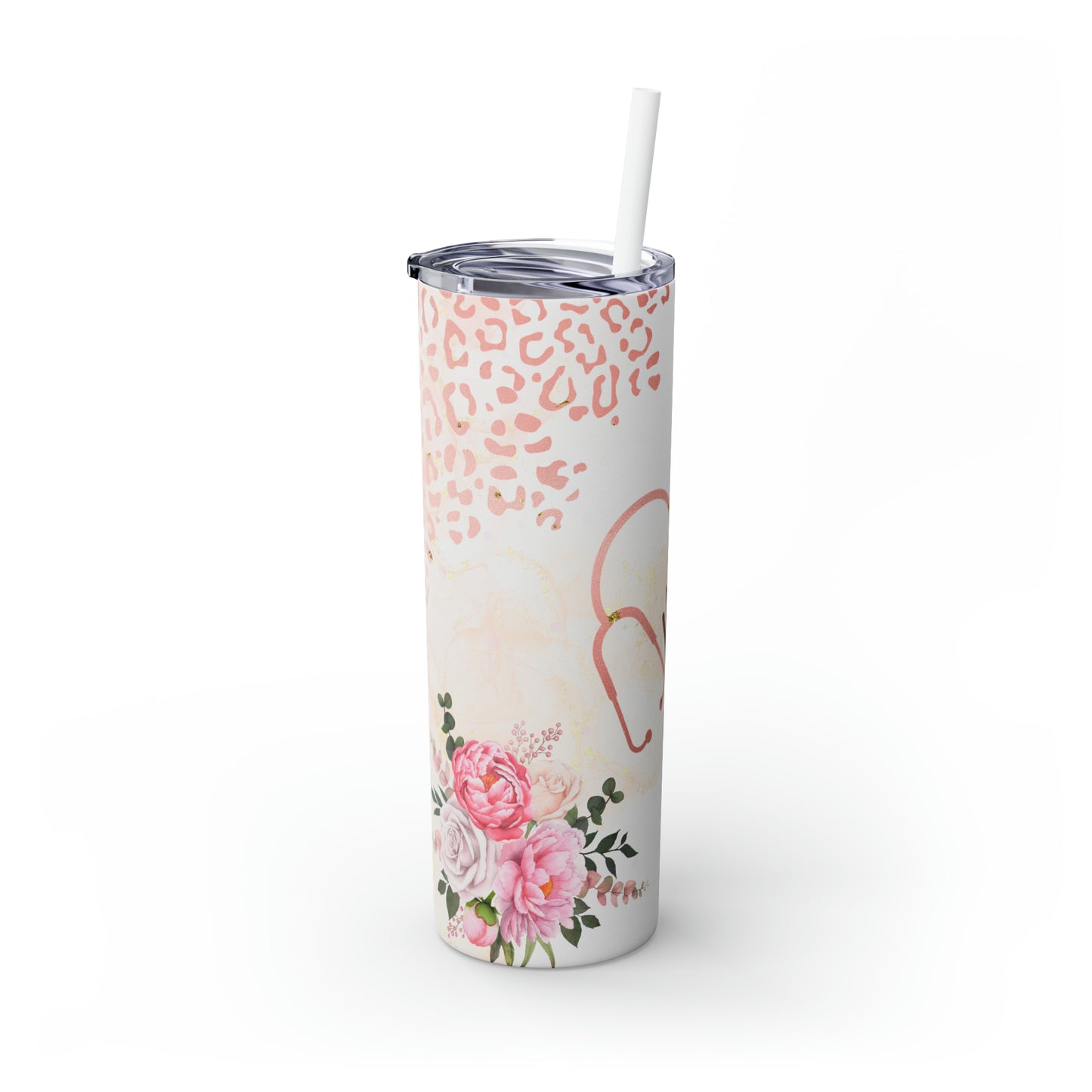 Skinny Tumbler with Straw, 20oz, Nurse