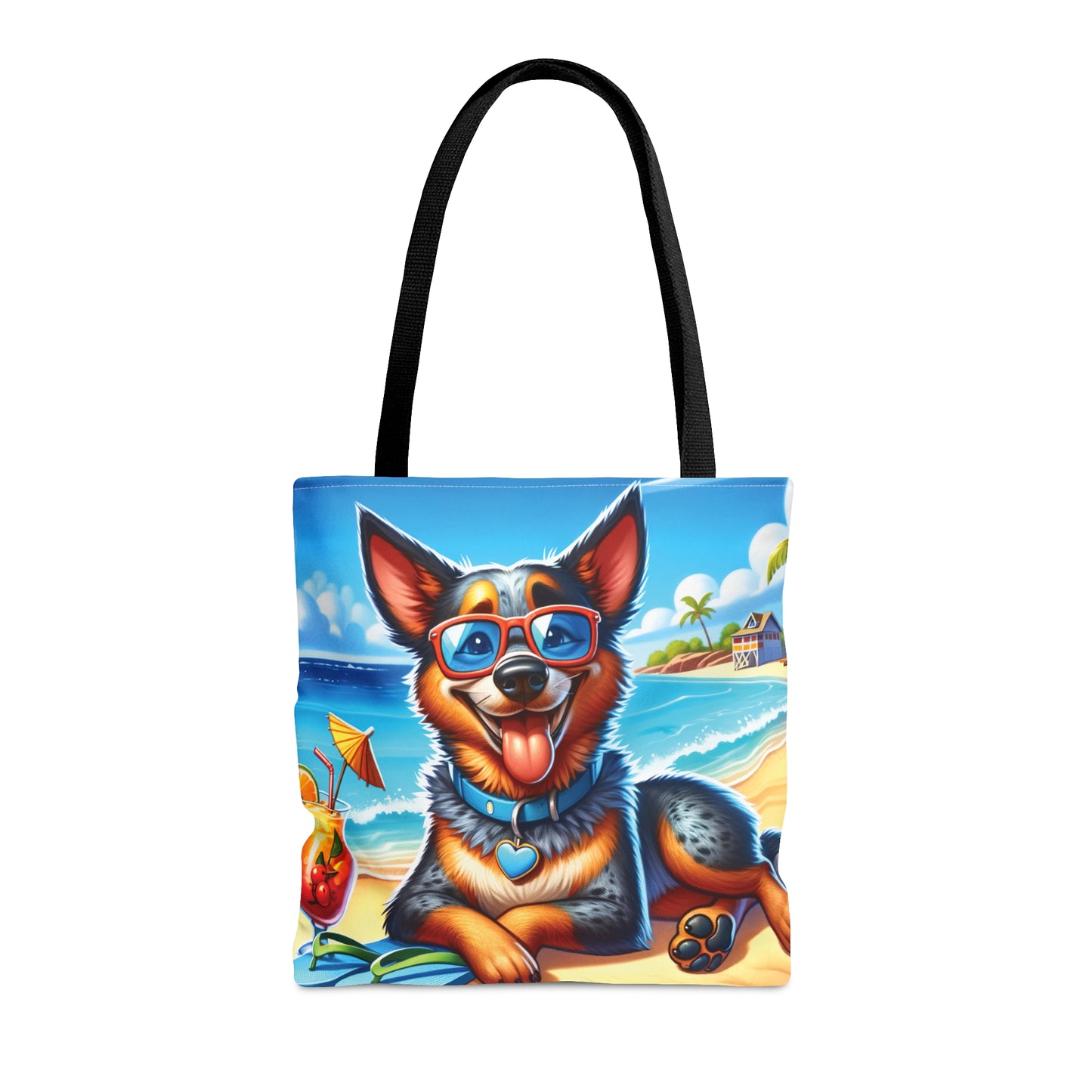 Tote Bag, Dog on Beach, Australian Cattle Dog, Tote bag, awd-1114