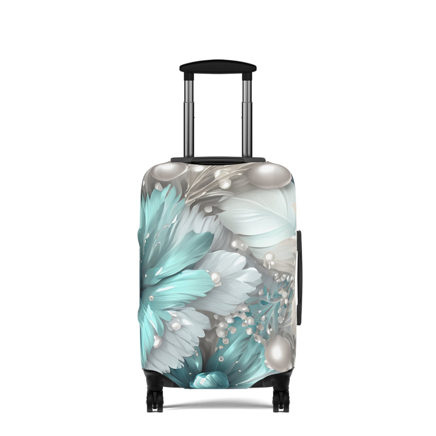 Luggage Cover, Turquoise Floral-2