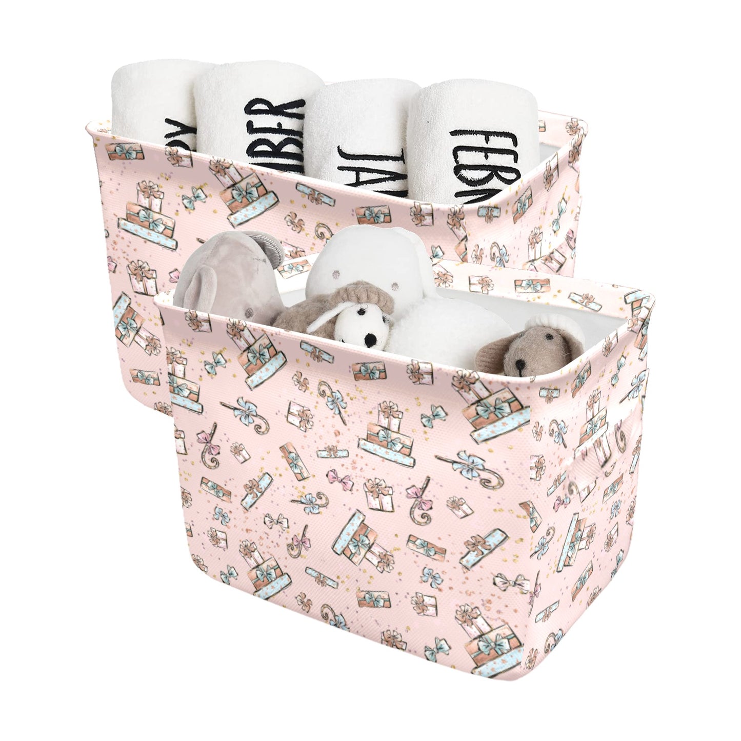 Pink Christmas Presents 50 Fabric Storage Basket