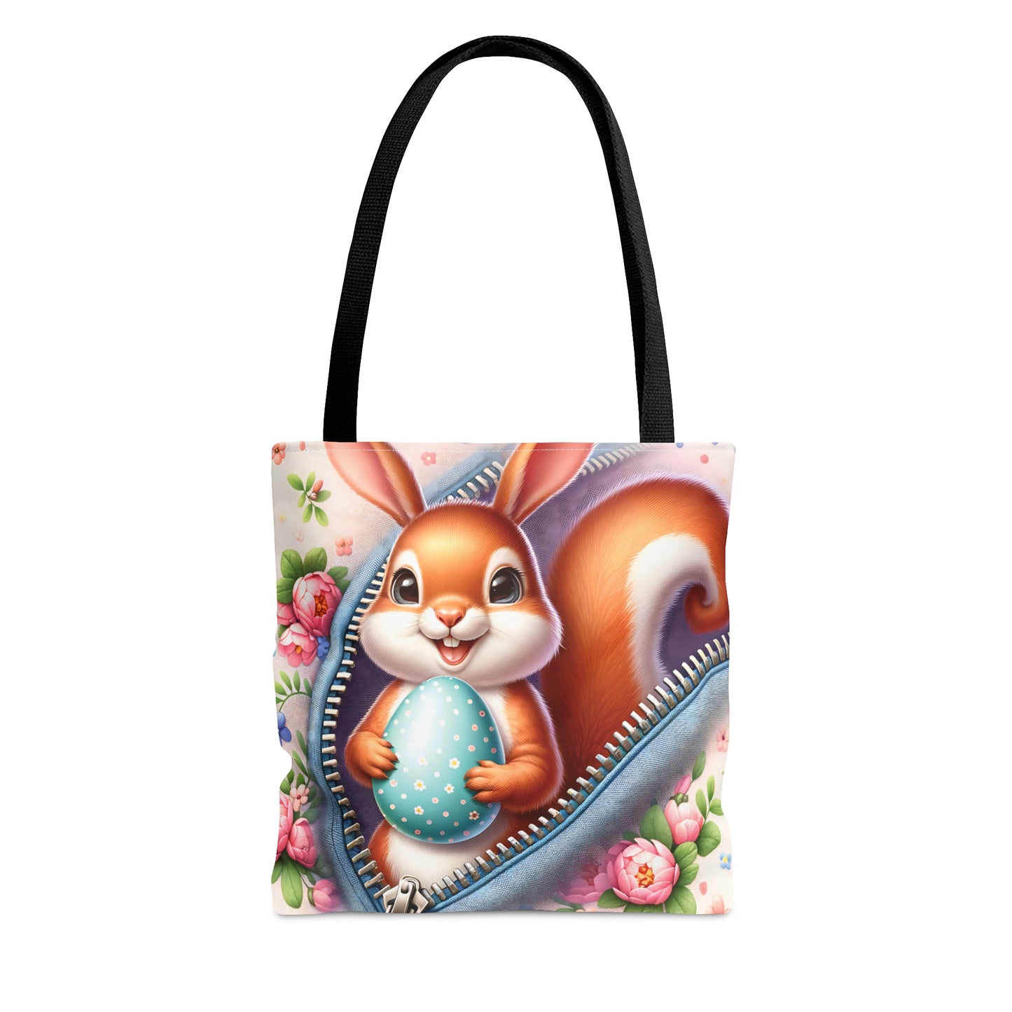 Tote Bag, Easter, Cute Squirrel with Bunny Ears, Personalised/Non-Personalised Tote bag