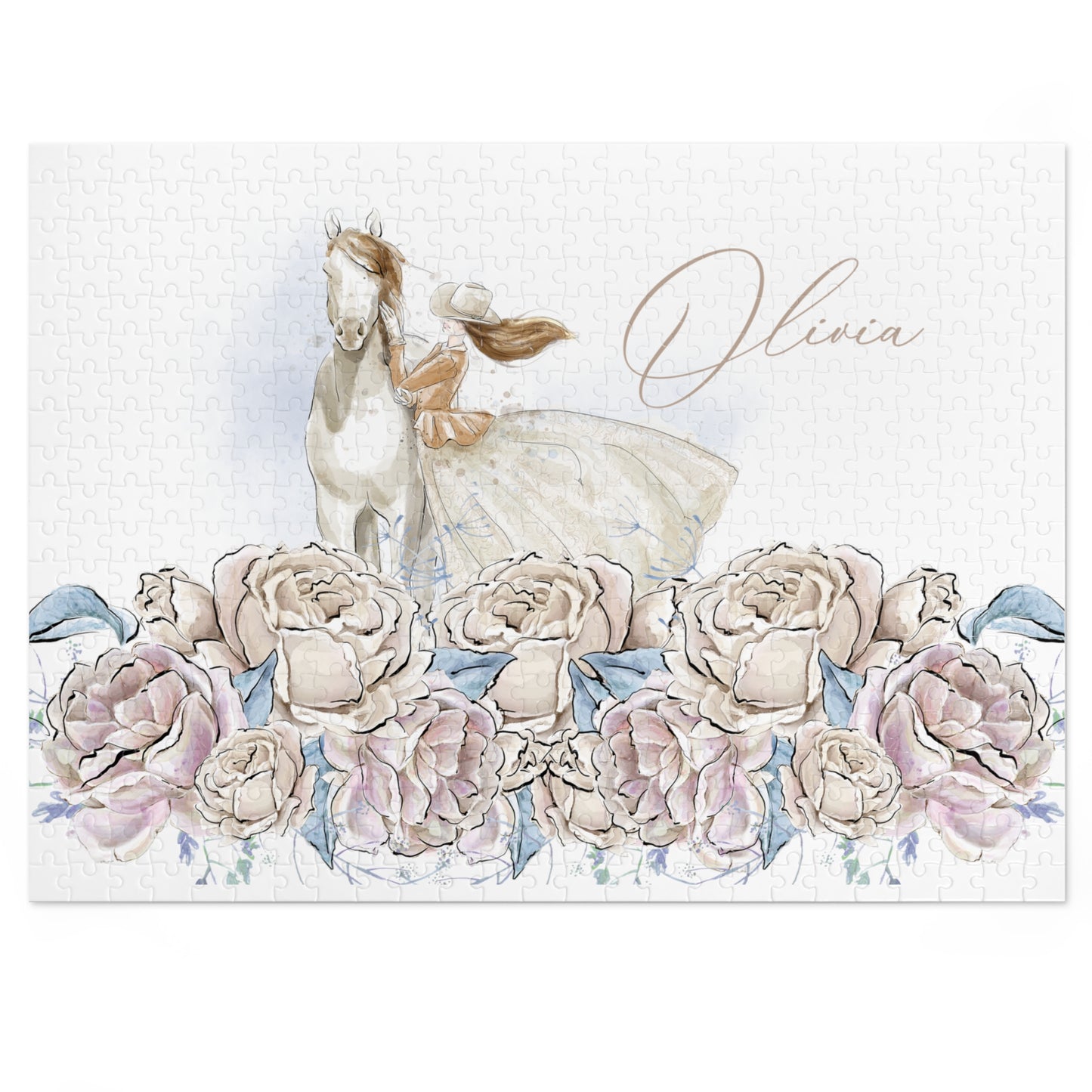 Jigsaw Puzzle, Western, Romance Floral, Personalised/Non-Personalised (30, 110, 252, 500,1000-Piece)