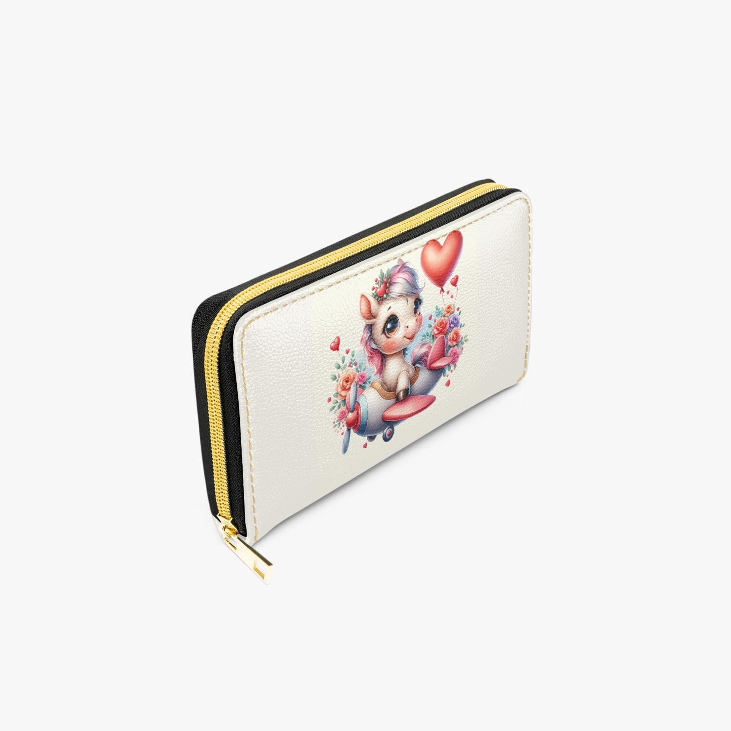 Long Type Zipper Purse - Horse in Plane