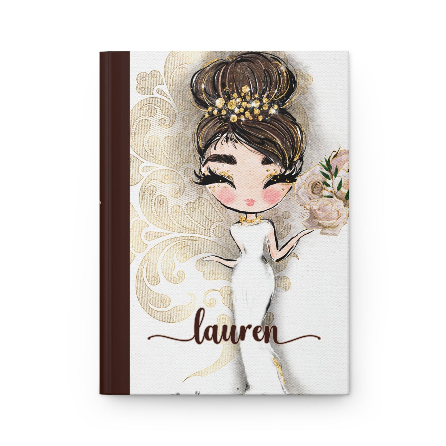 Personalised Hardcover Journal Matte, Country and Western, Whimsical Bride, awd-1773