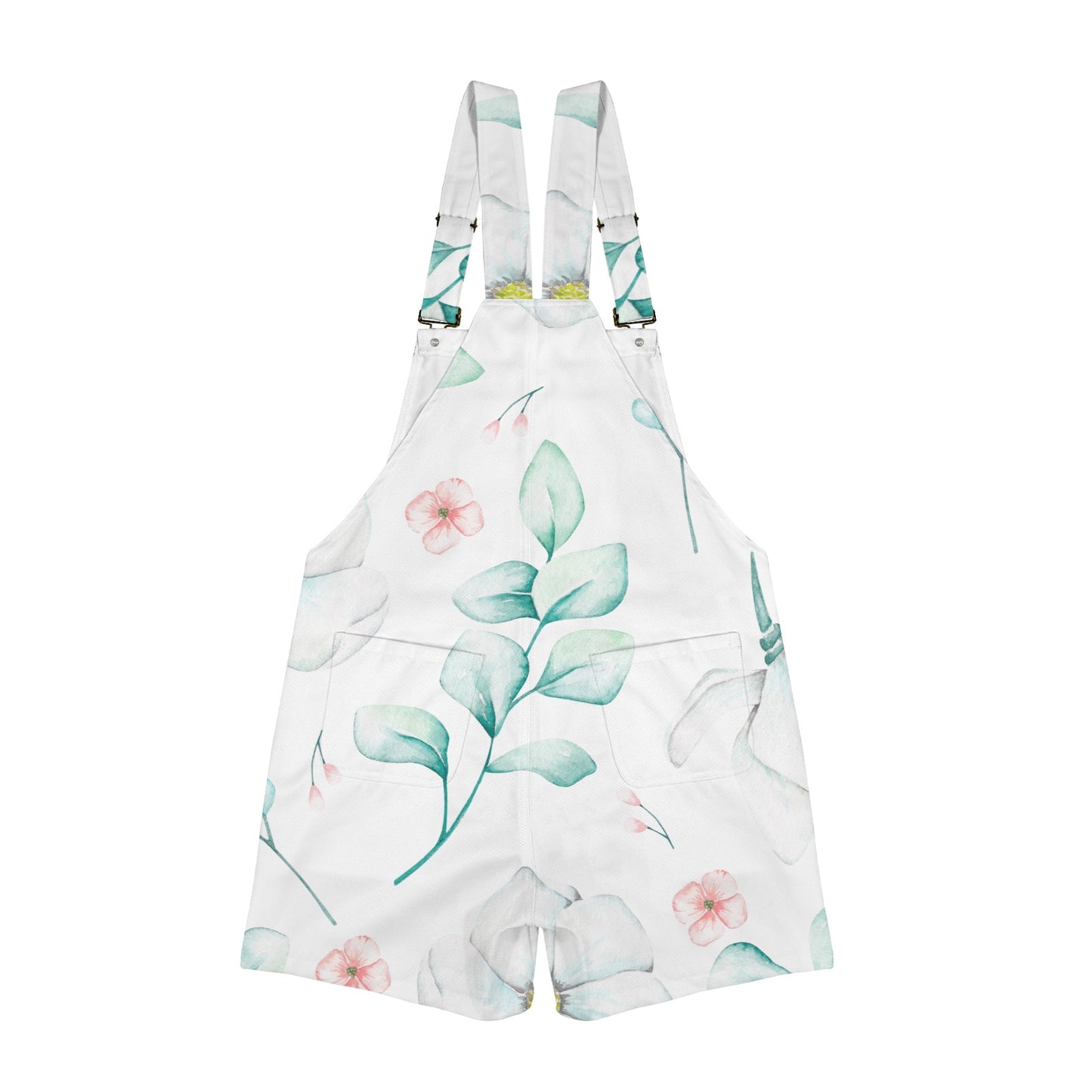 Eucalyptus Pink and white flowers Unisex Shorts Suspender Jumpsuit