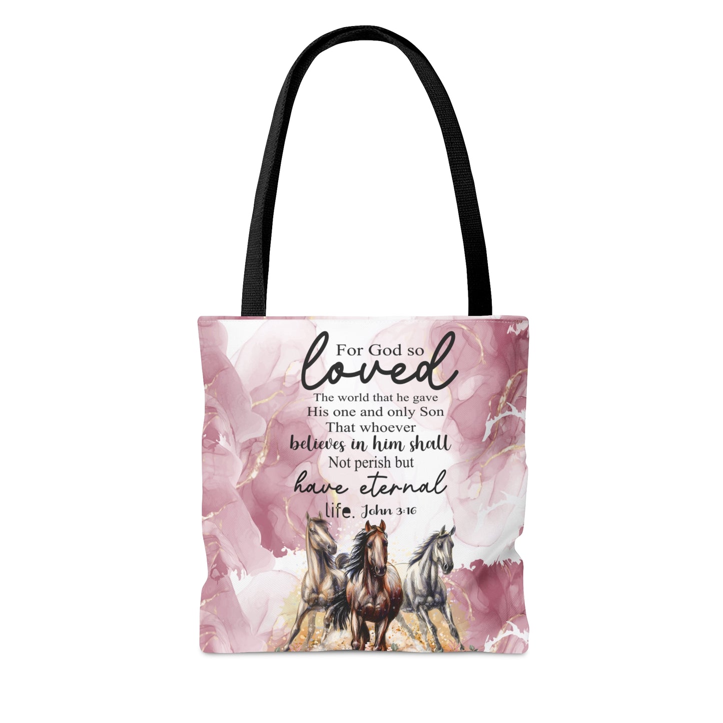 Tote Bag, Horses, Bible Quote, Personalised/Non-Personalised Tote bag